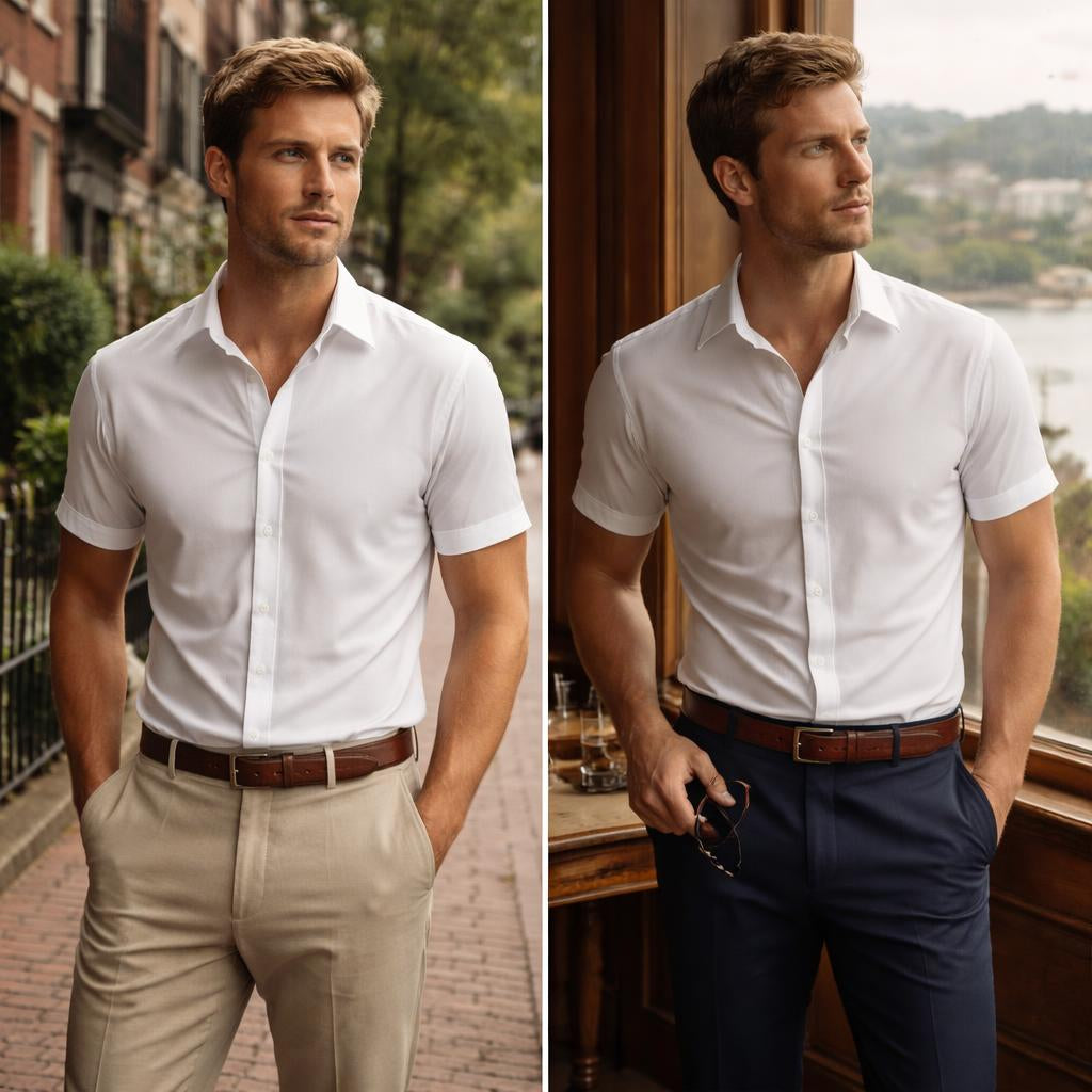 Bella Boston – White Summer Linen Button-Down Shirt